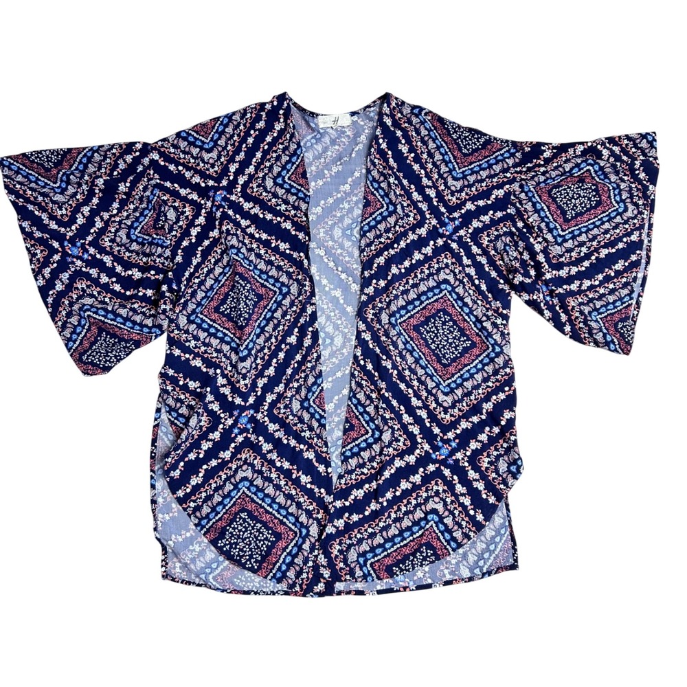 Swim Cover Beach Resort Cruise Kimono Cardigan Renaissance Boho Rayon Small